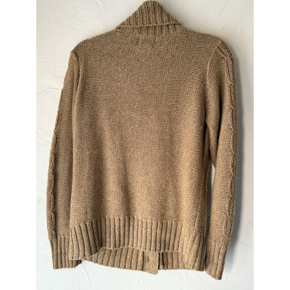 Johns Bay Vintage Y2k Women's‎ Tan Cable Knit Shawl Collar Cardigan Sweater L - Picture 8 of 9